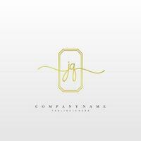 jq Initiale Handschrift minimalistisch geometrisch Logo Vorlage Vektor
