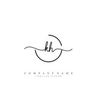 kh Initiale Handschrift minimalistisch geometrisch Logo Vorlage Vektor