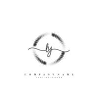 ly Initiale Handschrift minimalistisch geometrisch Logo Vorlage Vektor