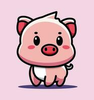 süß Schwein Illustration Schwein kawaii Chibi Vektor Stil Schwein Karikatur