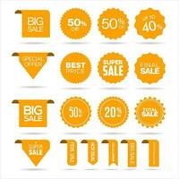 Verkaufsaufkleber, Shop-Etiketten für Produktetiketten oder Verkaufsrabatt-Banner, Vektorvorlagen vektor