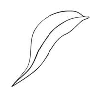 linje konst vektor illustration med tropisk blad