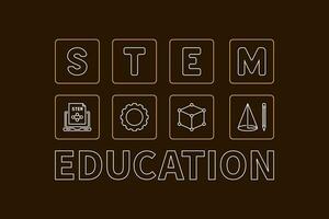 Stengel Bildung - - Wissenschaft, Technologie, Maschinenbau, Mathematik Linie kreativ Banner. Vektor horizontal Illustration