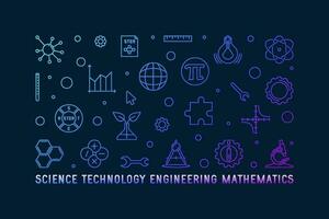 Wissenschaft, Technologie, Maschinenbau, Mathematik Linie Illustration. Stengel Konzept linear horizontal Banner vektor