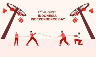 indonesien oberoende dag 17 augusti med traditionell spel begrepp illustration vektor