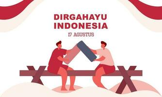 indonesien oberoende dag 17 augusti med traditionell spel begrepp illustration vektor