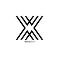Brief w x m Initiale Linie Kunst modern Negativ Raum minimal einzigartig Monogramm Logo vektor