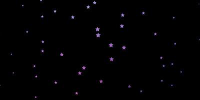 Dunkelrosa blaues Vektormuster mit abstrakten Sternen, die bunte Illustration mit kleinen und großen Sternenmuster für Webseiten-Landingpages leuchten vektor