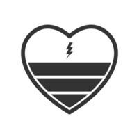 vektor illustration av kärlek batteri ikon i mörk Färg och vit bakgrund