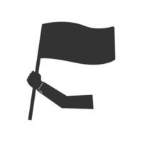 Vektor Illustration von jemand Wellen ein Flagge Symbol im dunkel Farbe und Weiß Hintergrund