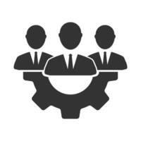 Vektor Illustration von Mitarbeiter Gruppe Verwaltung Symbol im dunkel Farbe und Weiß Hintergrund