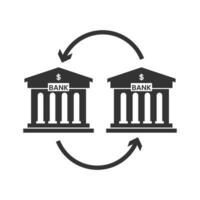 Vektor Illustration von Interbanken Transfer Symbol im dunkel Farbe und Weiß Hintergrund