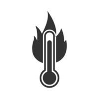 Vektor Illustration von Verbrennung Thermometer Symbol im dunkel Farbe und Weiß Hintergrund