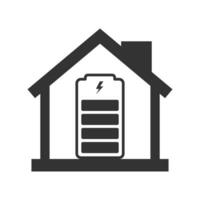 Vektor Illustration von Zuhause Batterie Symbol im dunkel Farbe und Weiß Hintergrund