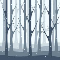 Snöfall Vinter Skog Natur Illustration Bakgrund vektor