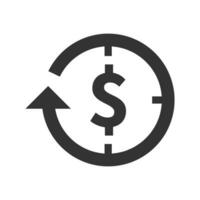 vektor illustration av hastighet av pengar ikon i mörk Färg och vit bakgrund