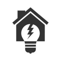 Vektor Illustration von Zuhause Beleuchtung Symbol im dunkel Farbe und Weiß Hintergrund