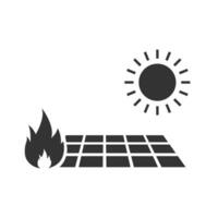 vektor illustration av brinnande sol- turbiner ikon i mörk Färg och vit bakgrund