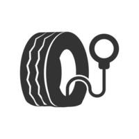 Vektor Illustration von undicht Reifen Druck Symbol im dunkel Farbe und Weiß Hintergrund