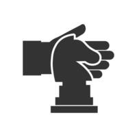 vektor illustration av schack ikon i mörk Färg och vit bakgrund