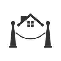 Vektor Illustration von Haus Einweihung Symbol im dunkel Farbe und Weiß Hintergrund