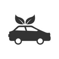 vektor illustration av miljövänlig bil ikon i mörk Färg och vit bakgrund