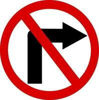 der Verkehr Zeichen. Illustration von der Verkehr Zeichen im eben Stil. der Verkehr ist verboten von drehen Rechts. austauschbar Vektor Design.