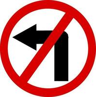 der Verkehr Zeichen. Illustration von der Verkehr Zeichen im eben Stil. der Verkehr ist verboten von drehen links. austauschbar Vektor Design.