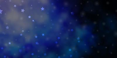dunkelviolette Vektortextur mit schönen Sternen, die bunte Illustration mit kleinen und großen Sternen Thema für Handys leuchten vektor