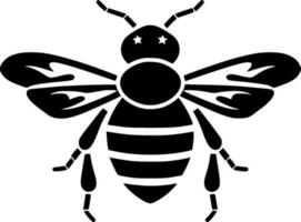Biene - - schwarz und Weiß isoliert Symbol - - Vektor Illustration