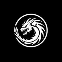 Drachen - - schwarz und Weiß isoliert Symbol - - Vektor Illustration