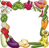 frisch Gemüse Illustration, Gemüse mischen, Gemüse rahmen, vegan Essen organisch Gemüse Anordnung. Essen Rahmen vektor