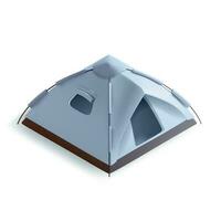 3d grå camping tält textil- tecknad serie stil. vektor