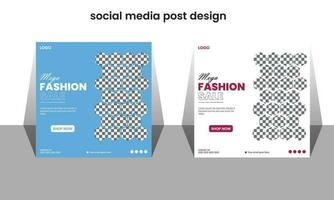 Mega Mode Verkauf Angebot Sozial Medien Post Vorlage Design vektor