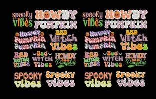 Halloween retro Art Typografie Design zum T-Shirt, Karten, Rahmen Kunstwerk, Taschen, Tassen, Aufkleber usw vektor