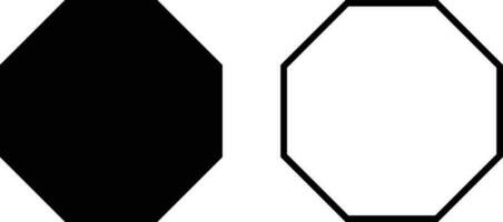 oktogon ikon uppsättning vektor i två stilar isolerat på vit bakgrund
