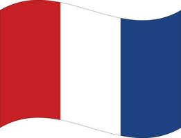 wellig Frankreich Flagge Vektor isoliert auf Weiß Hintergrund