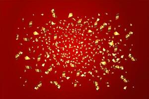 abstrakt Vektor Hintergrund im rot Farbe mit golden Konfetti. Vektor Hintergrund zum Herzliche Glückwünsche oder Party. Vektor Illustration