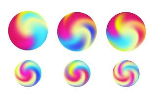 mehrfarbig Vektor Kreise, Bälle zum verschiedene Hintergründe. Mehrfarbig Gittergewebe Gradient im ein Kreis. realistisch Vektor Hintergrund