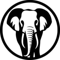 elefant - svart och vit isolerat ikon - vektor illustration