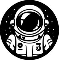 astronaut, minimalistisk och enkel silhuett - vektor illustration