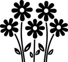 Blumen - - schwarz und Weiß isoliert Symbol - - Vektor Illustration