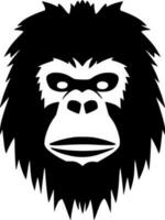 Gorilla - - schwarz und Weiß isoliert Symbol - - Vektor Illustration