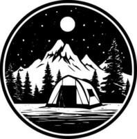 Camping - - minimalistisch und eben Logo - - Vektor Illustration