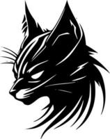 wilde Katze, schwarz und Weiß Vektor Illustration