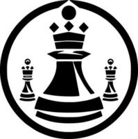 schack - svart och vit isolerat ikon - vektor illustration