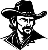 Cowboy - - schwarz und Weiß isoliert Symbol - - Vektor Illustration