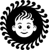 Baby - - schwarz und Weiß isoliert Symbol - - Vektor Illustration