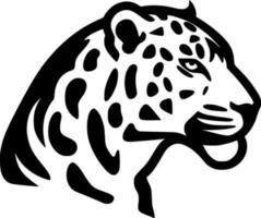 leopard - svart och vit isolerat ikon - vektor illustration