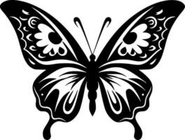 Schmetterling - - schwarz und Weiß isoliert Symbol - - Vektor Illustration